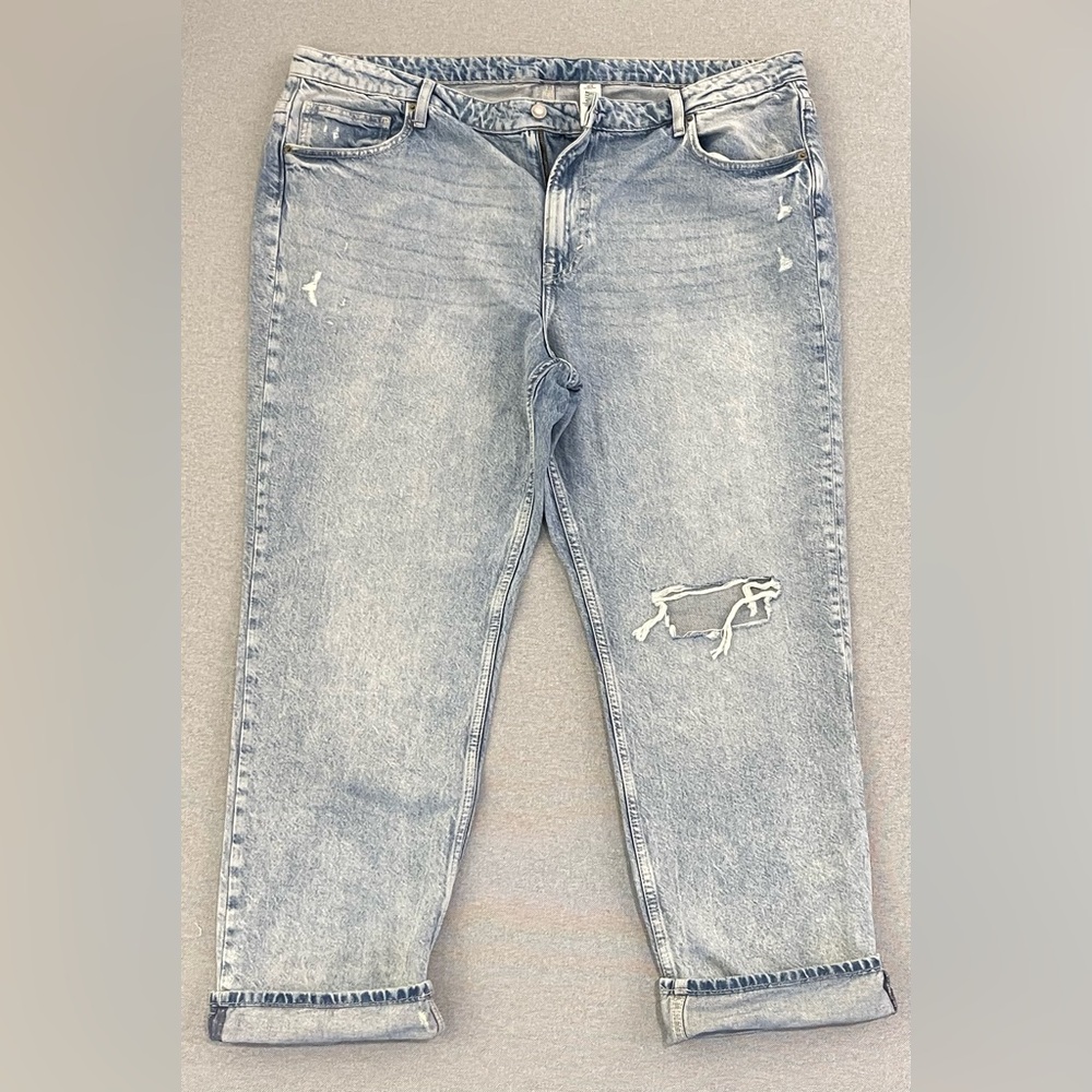 Zara Light Blue Slim Straight Jeans with Distressed Detail‎